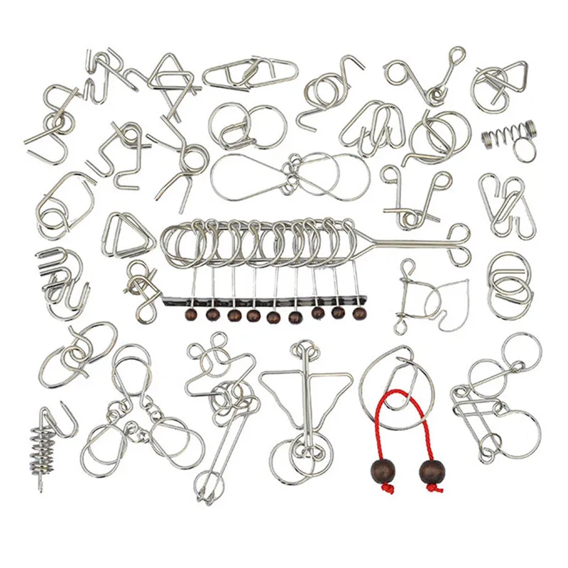 Materials Metal Montessori Puzzle Wire IQ Mind Brain Teaser Puzzles for Children Adults Anti-Stress Reliever Toys
Materials Metal Montessori Puzzle Wire IQ Mind Brain Teaser Puzzles for Children Adults Anti-Stress Reliever Toys