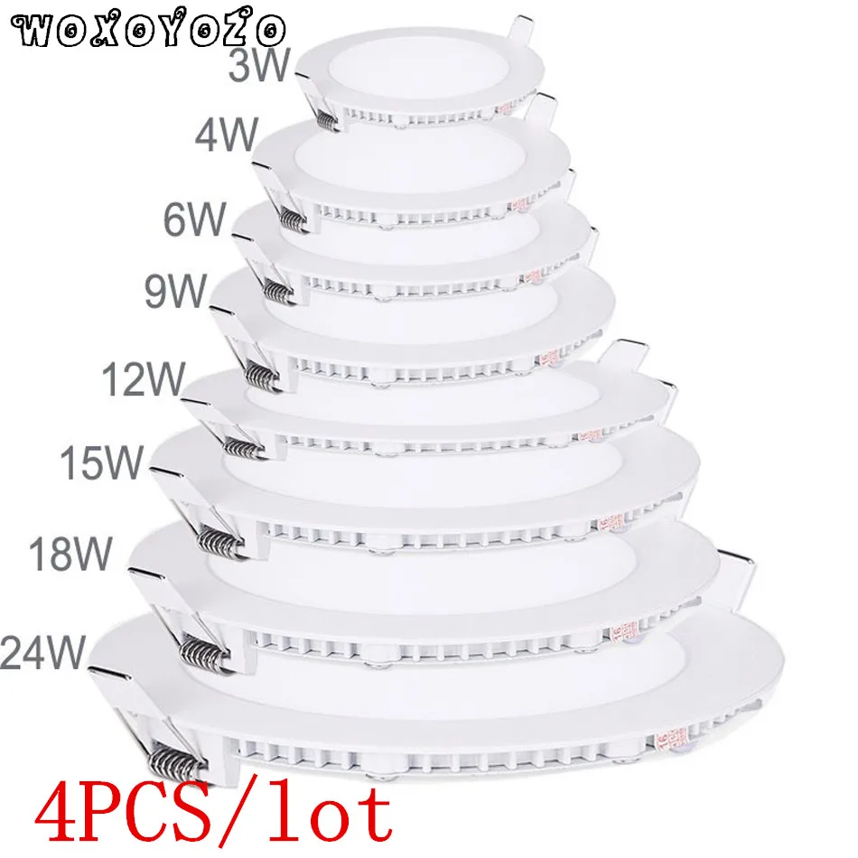 

Ultra Thin LED Panel Downlight 3w 4w 6w 9w 12w 15w 18w Round/Square LED Ceiling Recessed Light AC85-265V LED Panel Light SMD2835