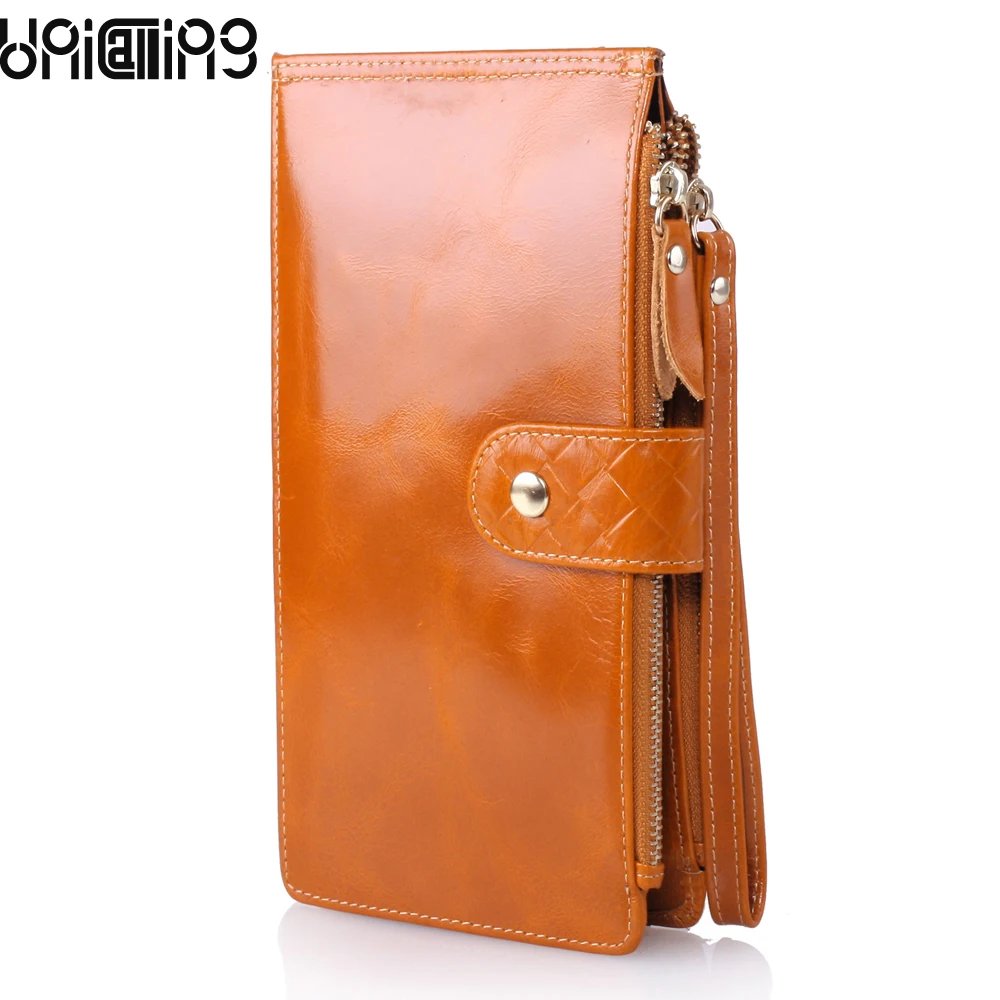 Genuine Leather women wallets multifunctional Double Zipper Solid color zipper hasp wrist strap much Card holder Female Wallet
Genuine Leather women wallets multifunctional Double Zipper Solid color zipper hasp wrist strap much Card holder Female Wallet