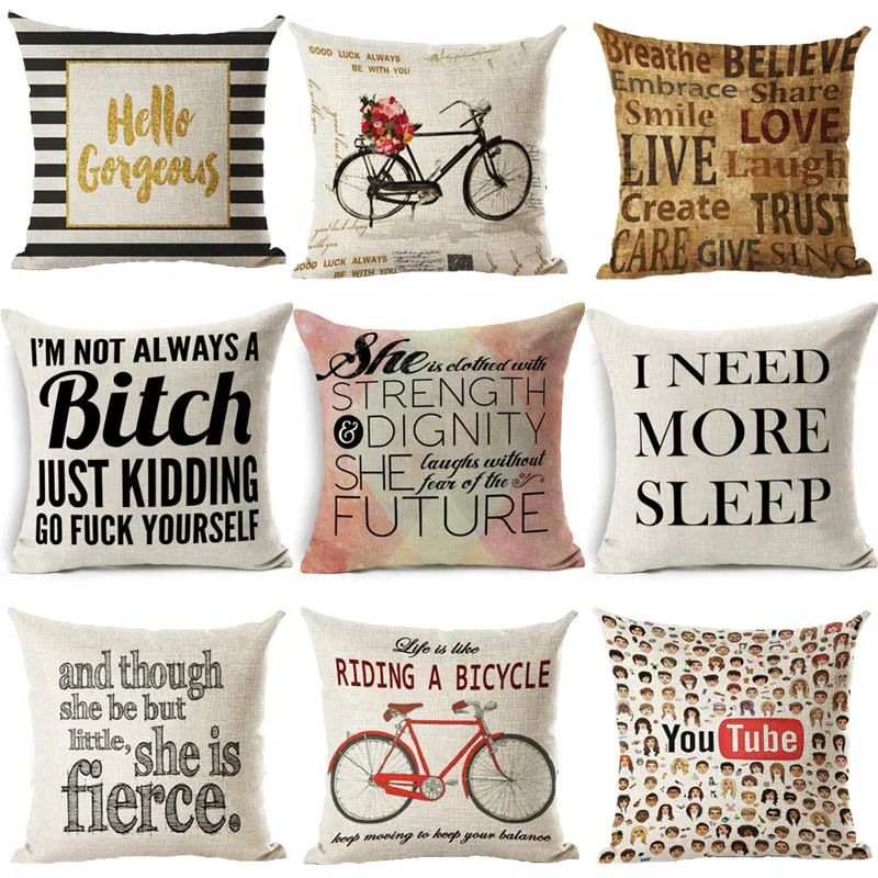 Plain Linen Letter Cushion Cover Decorative Pillow Case Bedding Car Seat Cushion Cover Pattern Home Decor Cushion
Plain Linen Letter Cushion Cover Decorative Pillow Case Bedding Car Seat Cushion Cover Pattern Home Decor Cushion