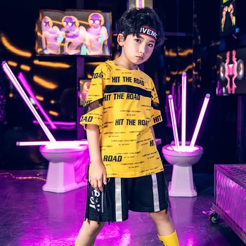 New Handsome Kids Hip Hop Clothes For BoysSummer Short Sleeve Yellow Street Dance Costumes Children Hiphop Stage Costume VDB234
New Handsome Kids Hip Hop Clothes For BoysSummer Short Sleeve Yellow Street Dance Costumes Children Hiphop Stage Costume VDB234