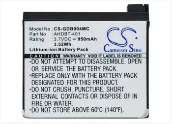 Cameron Sino 950mAh battery for GOPRO Hero 4 Black Silver 4+ 335-06532-000 AHDBT-401 Camera Battery
Cameron Sino 950mAh battery for GOPRO Hero 4 Black Silver 4+ 335-06532-000 AHDBT-401 Camera Battery