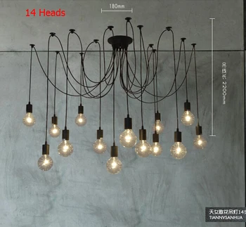 

Nordico Edison Vintage Pendant Lights Loft American Country Spider lamp Home Decor DIY RH Fixtures110-240V Gifts For New Year