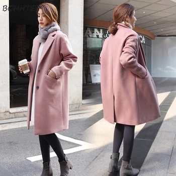 Blends Women Elegant Fashion Winter Wool Simple Button Coats Womens Leisure Outwear Turn-Down Collar Pockets Soft Ladies Korean
Blends Women Elegant Fashion Winter Wool Simple Button Coats Womens Leisure Outwear Turn-Down Collar Pockets Soft Ladies Korean