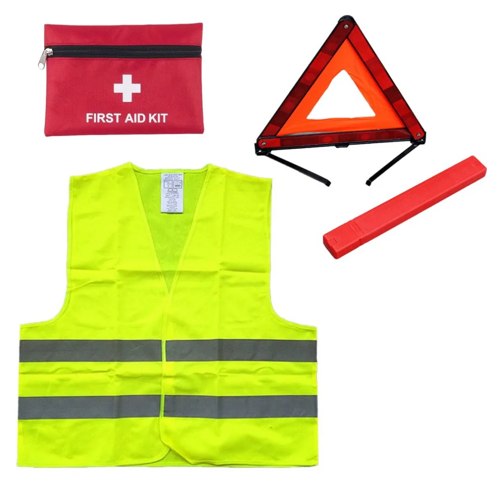 First Aid Kit+Warning Tripod+Safety Vest Car Safety For Roadside Emergencies Warning Triangle Sign Reflective Vest Jacket
First Aid Kit+Warning Tripod+Safety Vest Car Safety For Roadside Emergencies Warning Triangle Sign Reflective Vest Jacket