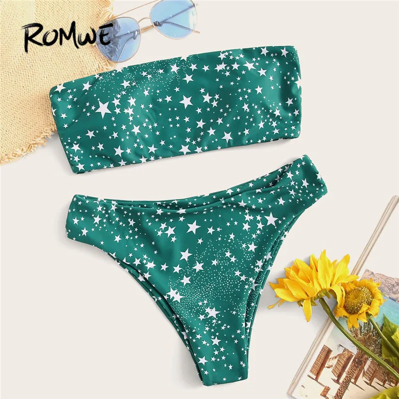 Romwe Sport Star Print Bandeau With Panty Bikini Set Women Summer Cute Wireless Stretchy Swim Suit Ladies 2 Piece Bathing Suit
Romwe Sport Star Print Bandeau With Panty Bikini Set Women Summer Cute Wireless Stretchy Swim Suit Ladies 2 Piece Bathing Suit