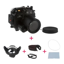 SeaFrogs 40M Underwater Camera Housing Case for Canon EOS 80D Waterproof Bags Case + WA-006 Wire Angle Dome Port for Canon 80D