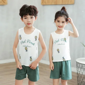 SAILEROAD Children's Pajamas Sets Summer Cotton Short Sleeved Vest+Pants Cute Pineapple Pyjamas Sleepwear Suit Kids Clothes Sets
SAILEROAD Children's Pajamas Sets Summer Cotton Short Sleeved Vest+Pants Cute Pineapple Pyjamas Sleepwear Suit Kids Clothes Sets