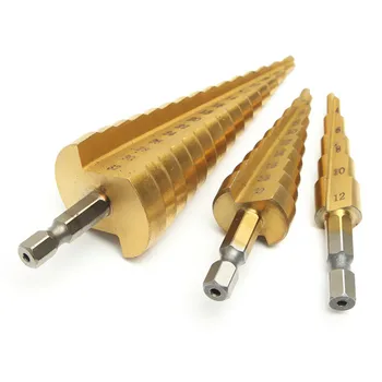 Doersupp 3Pcs/lot HSS Drill Bit Steel Large Step Cone Hex Shank Coated Metal Drilling Cut Tool Set Hole Cutter 4-12/20/32mm
Doersupp 3Pcs/lot HSS Drill Bit Steel Large Step Cone Hex Shank Coated Metal Drilling Cut Tool Set Hole Cutter 4-12/20/32mm