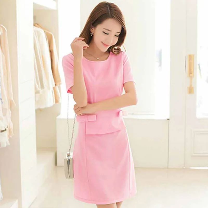 2019 summer woman dress new Korean Slim plus size Bow Pink short mini dress fashion wild short-sleeved dresses female vestidos
2019 summer woman dress new Korean Slim plus size Bow Pink short mini dress fashion wild short-sleeved dresses female vestidos