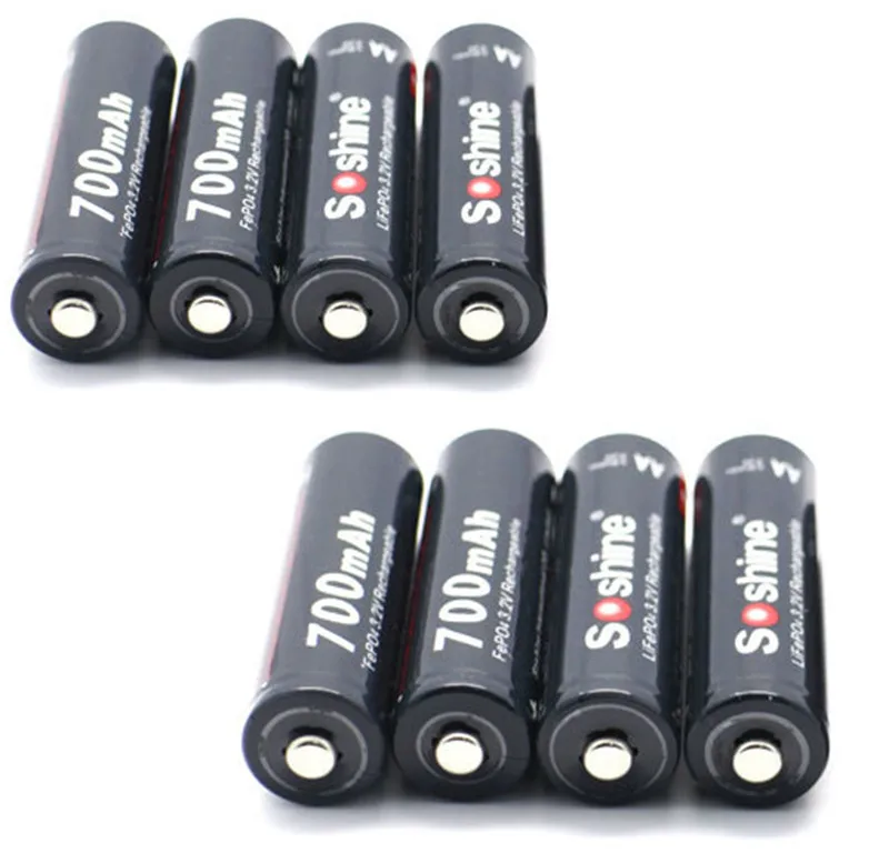 8PCS Soshine 3.2V LiFePO4 battery AA 14500 battery pilas recargables Protected With Battery Case and connectors
8PCS Soshine 3.2V LiFePO4 battery AA 14500 battery pilas recargables Protected With Battery Case and connectors