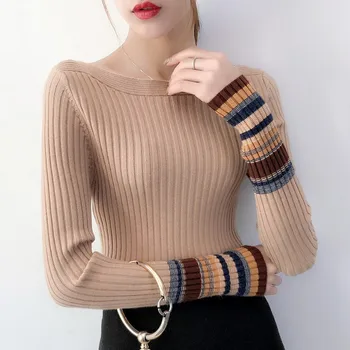 Autumn Winter Plus Size Women Sweater Slim Bottoming Fashion Color Patchwork Slash Neck Knit Pullovers Undershirts Jumpers Tops
Autumn Winter Plus Size Women Sweater Slim Bottoming Fashion Color Patchwork Slash Neck Knit Pullovers Undershirts Jumpers Tops