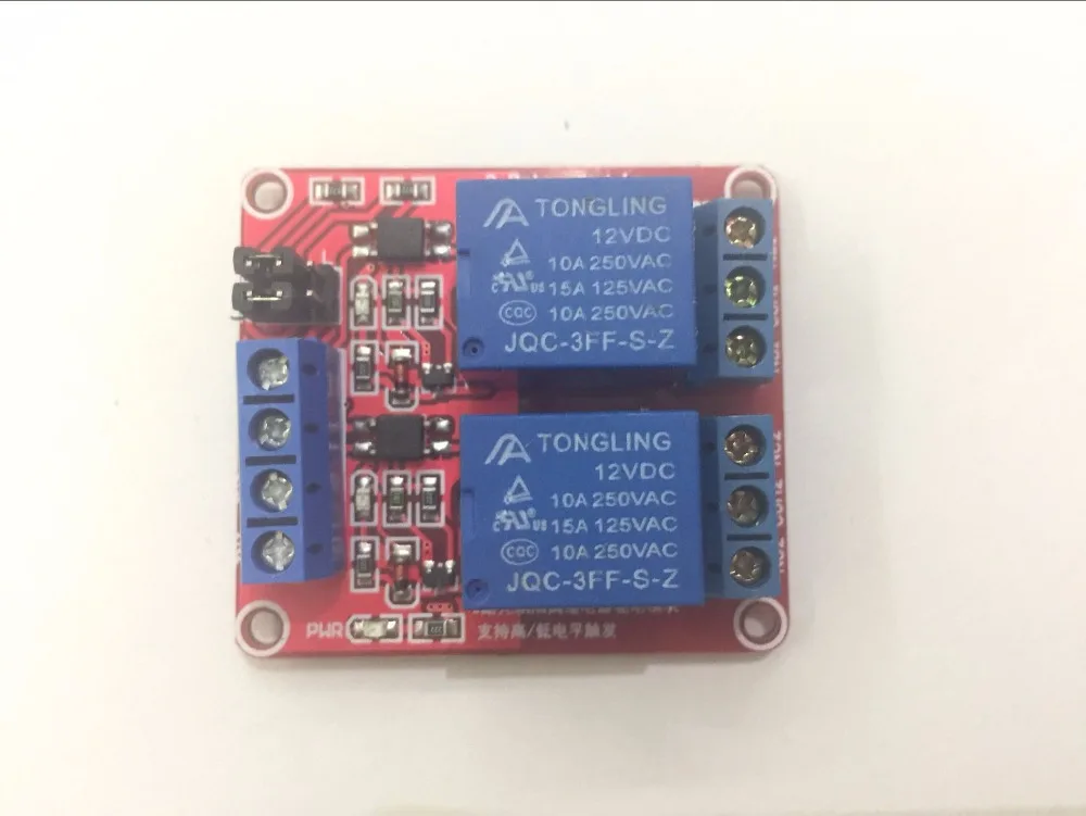 2 Road 2 Channel 12V Relay Module with Optocoupler Isolation Supports High and Low Level Trigger
2 Road 2 Channel 12V Relay Module with Optocoupler Isolation Supports High and Low Level Trigger