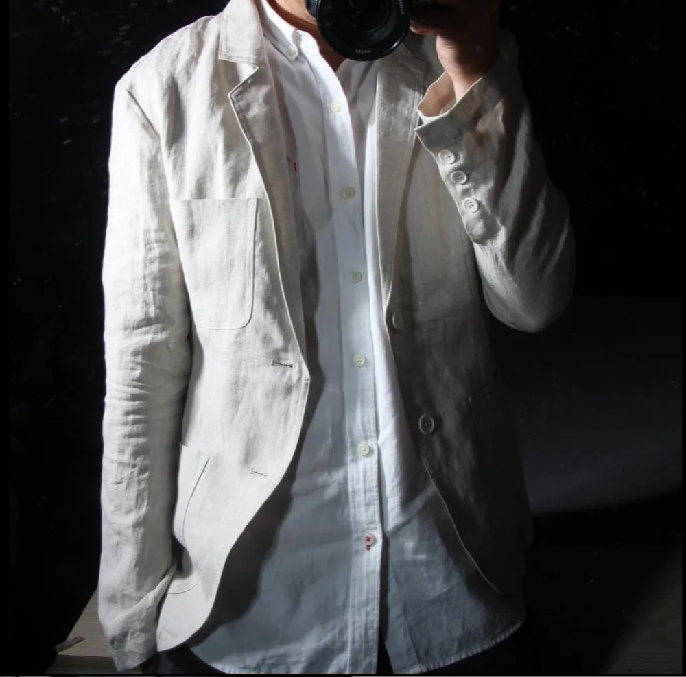 2019 summer New Blazers breathable linen suit business casual Slim small suit men casual cotton jacket singer costumes clothing
2019 summer New Blazers breathable linen suit business casual Slim small suit men casual cotton jacket singer costumes clothing
