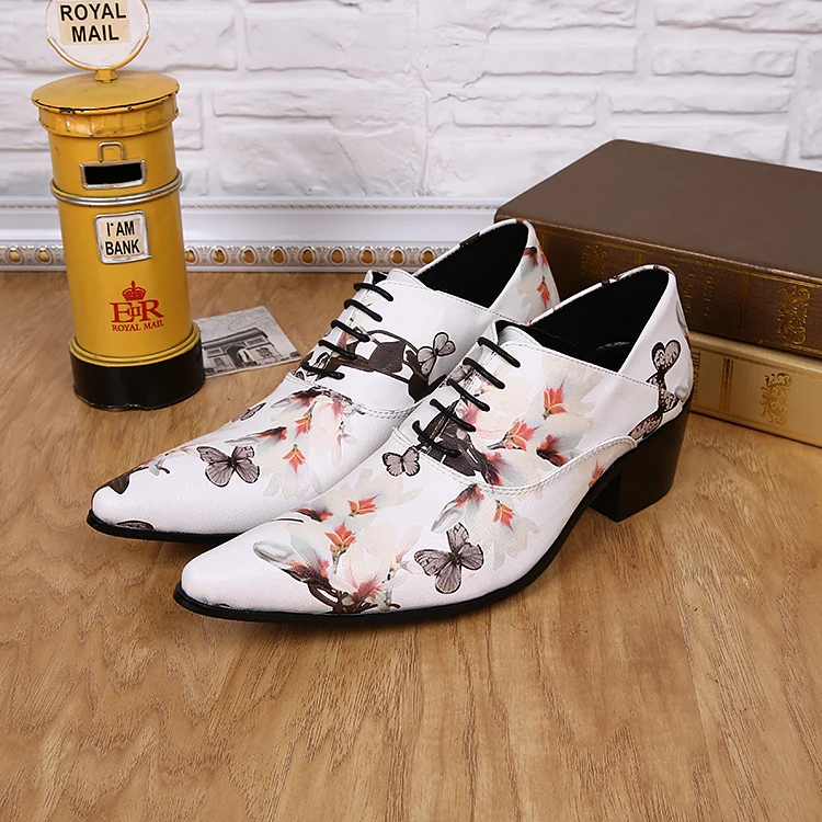Men Flower Print High Heel Pointed Toe Lace Up Dress Shoes Casual Leather Shoes British Style Men Formal Shoes
Men Flower Print High Heel Pointed Toe Lace Up Dress Shoes Casual Leather Shoes British Style Men Formal Shoes