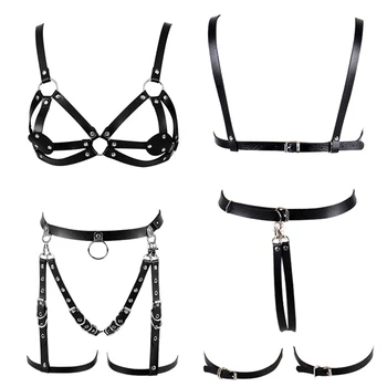 Leather Body Harnes Set Women Full Bra Garter Belt Harajuku Lingerie Metal Adjust Plus Size Goth Punk Night Clubs Rave Wear
Leather Body Harnes Set Women Full Bra Garter Belt Harajuku Lingerie Metal Adjust Plus Size Goth Punk Night Clubs Rave Wear