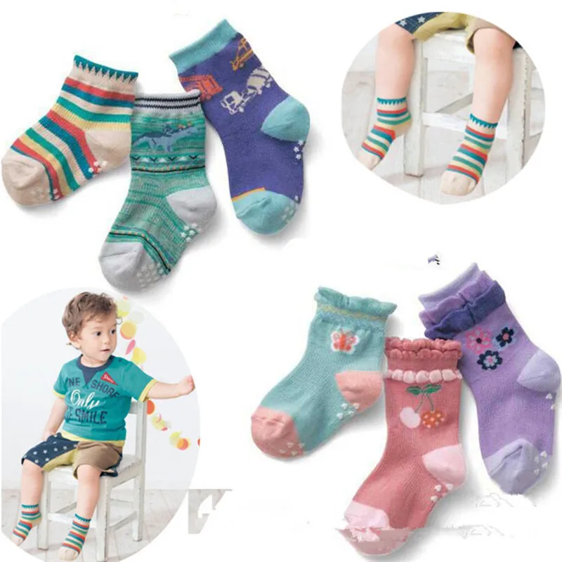 

3pairs/lot Sale Top Fashion Patchwork Girls 2016 Spring And Autumn Paragraph Children's Socks, Baby Anti-skid Socks C-cll-003-3