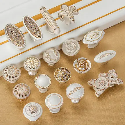 European ivory white gold silver cabinet, wardrobe door, round handle, modern drawer single handle small handle
European ivory white gold silver cabinet, wardrobe door, round handle, modern drawer single handle small handle