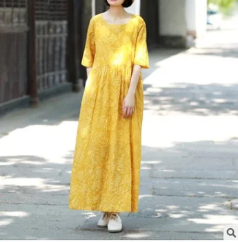 New products listed in the summer of 2018, the original design of high-end loose big yards of cotton linen women dress
New products listed in the summer of 2018, the original design of high-end loose big yards of cotton linen women dress