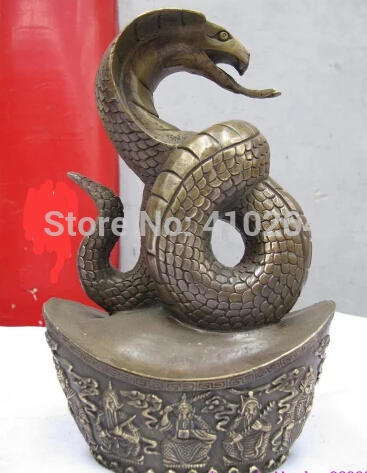 China Bronze 5 wealth god Dragon yuanbao snake Statue discount 30%