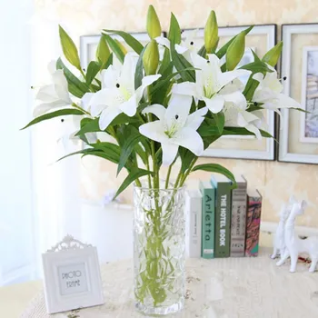 5pcs/lot Wedding Party 75cm 3 Heads White Lily Bouquet Plastic Artificial Flower Home Living Room Art Decor Flowers
5pcs/lot Wedding Party 75cm 3 Heads White Lily Bouquet Plastic Artificial Flower Home Living Room Art Decor Flowers