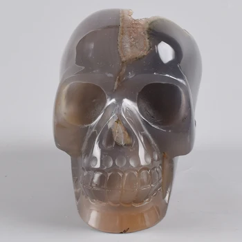 712 g Hand Carved Skull Agate Crystal Geode Skulls Natural Stone Halloween Quartz Figurine 4 " Onyx Statue Feng Shui Decor
712 g Hand Carved Skull Agate Crystal Geode Skulls Natural Stone Halloween Quartz Figurine 4 " Onyx Statue Feng Shui Decor