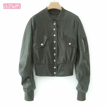 Long Sleeve Round Neck Chic Women's Jacket Pilot Baseball Uniform 2019 Autumn Single-breasted Military Green Female Coat Toolin
Long Sleeve Round Neck Chic Women's Jacket Pilot Baseball Uniform 2019 Autumn Single-breasted Military Green Female Coat Toolin