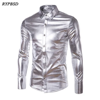 Mens Trend Nightclub Coated Metallic Halloween Black Gold Silver Performance Shiny Party Casual Men Long Sleeve Dress Shirt Tops
Mens Trend Nightclub Coated Metallic Halloween Black Gold Silver Performance Shiny Party Casual Men Long Sleeve Dress Shirt Tops