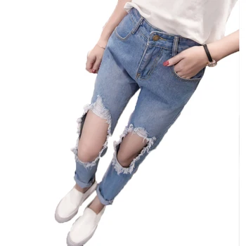5xl plus big size jeans panty women spring summer style autumn 2018 feminina hole loose denim pants female A5123
5xl plus big size jeans panty women spring summer style autumn 2018 feminina hole loose denim pants female A5123