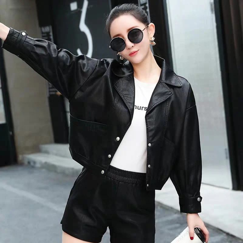 THEME 21 Women New Fashion Pu Leather Jacket Button Motorcycle Coat Short Faux Leather Biker Jacket Soft Casual Jacket Female
THEME 21 Women New Fashion Pu Leather Jacket Button Motorcycle Coat Short Faux Leather Biker Jacket Soft Casual Jacket Female