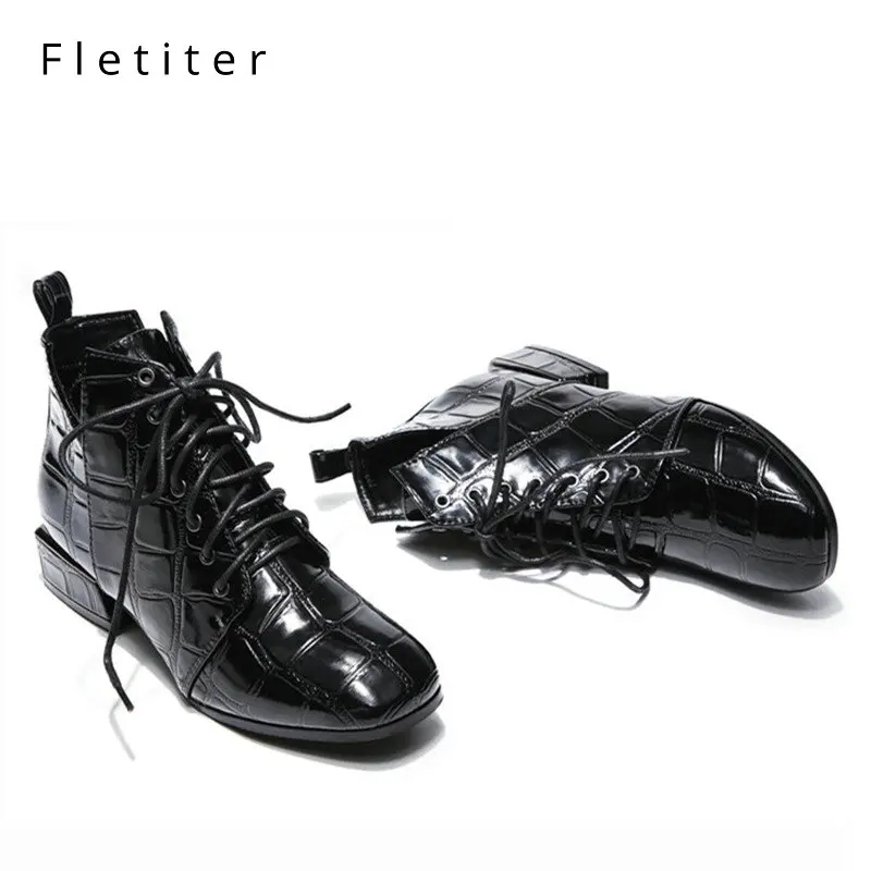 Fletiter New Women's boots Autumn Winter Leather Boots for Woman lace up Basic High Top Ankle Boots Booties Med Heels Shoes
Fletiter New Women's boots Autumn Winter Leather Boots for Woman lace up Basic High Top Ankle Boots Booties Med Heels Shoes