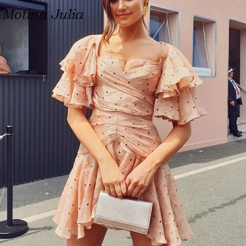 Motina Julia 2019 sexy dot print party dress women ruffle mini dress female summer streetwear vestidos female
Motina Julia 2019 sexy dot print party dress women ruffle mini dress female summer streetwear vestidos female