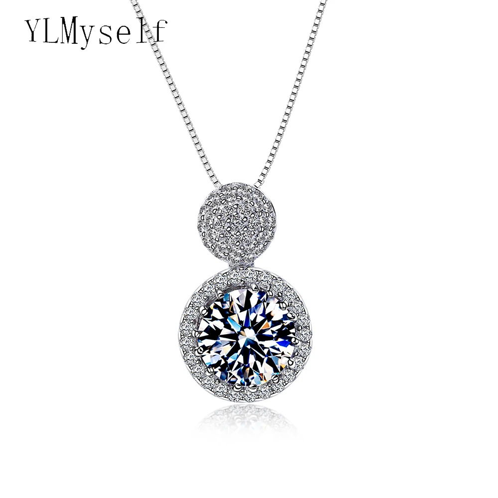 Real 925 sterling silver crystal pendant charm necklace trendy jewelry white suspension short chain pendants
Real 925 sterling silver crystal pendant charm necklace trendy jewelry white suspension short chain pendants