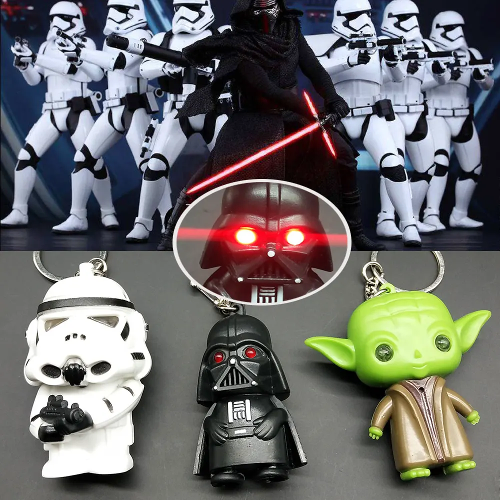 Force Awakens LED Anime Keychains Cosplay Star War Darth Vader Storm Trooper Bag Keyring Another 3D Rubber KeyChain Child Gifts
Force Awakens LED Anime Keychains Cosplay Star War Darth Vader Storm Trooper Bag Keyring Another 3D Rubber KeyChain Child Gifts