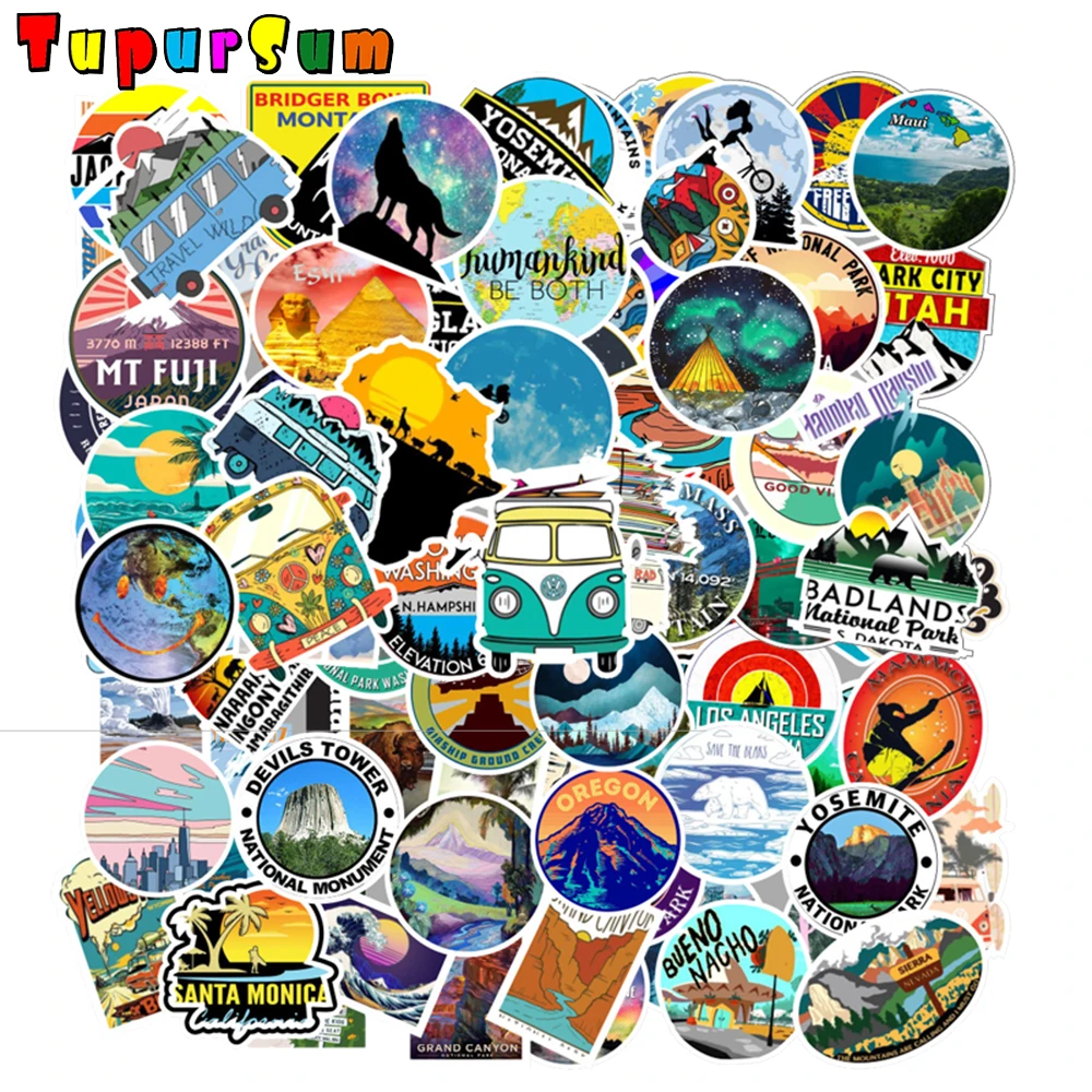 100 PCS Camping Travel Stickers Adventure Outdoor Landscape Sticker Scrapbooking Waterproof Sticker For Laptop SuitCase Fridge
100 PCS Camping Travel Stickers Adventure Outdoor Landscape Sticker Scrapbooking Waterproof Sticker For Laptop SuitCase Fridge