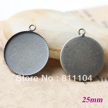 25mm Antique Bronze Plated Copper Round Blank Tray Bases Pendant with Loop Bezels DIY Cabochons CABs Jewelry Findings Wholesale
25mm Antique Bronze Plated Copper Round Blank Tray Bases Pendant with Loop Bezels DIY Cabochons CABs Jewelry Findings Wholesale