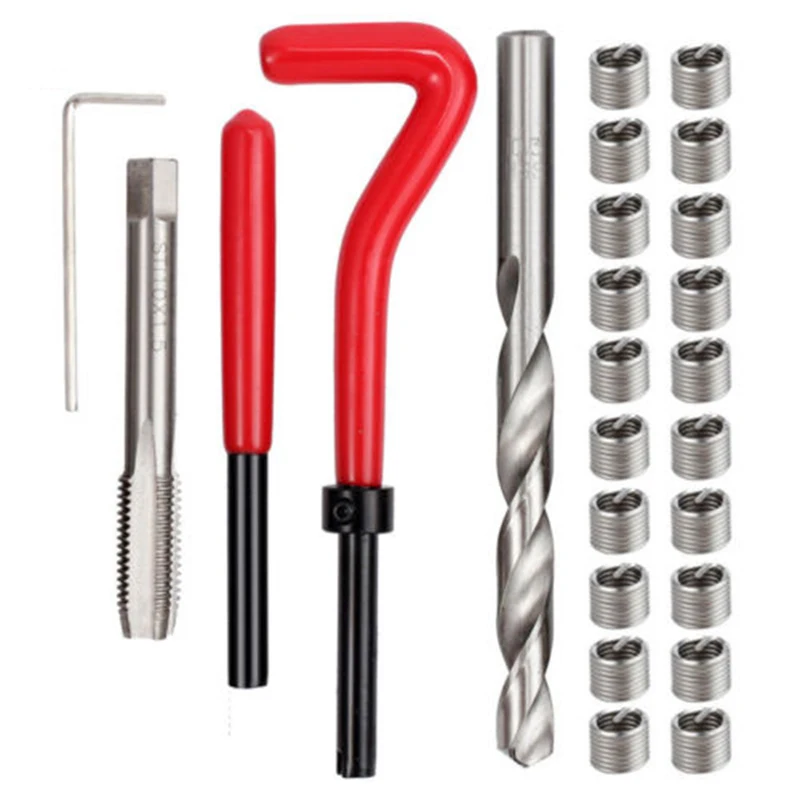 25 Piece Engine Block Recovery damage Thread Repair Tool Kit Thread Tap Repair Cutter Kit M6 x 1.0 x 8.0mm Helicoil Compatible
25 Piece Engine Block Recovery damage Thread Repair Tool Kit Thread Tap Repair Cutter Kit M6 x 1.0 x 8.0mm Helicoil Compatible