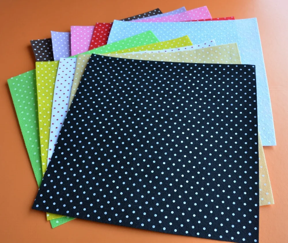 ALL 10 Printed Multi Colored Polka Dots Felt Sheets - 30cm x 30cm per sheet 100% Polyester Nonwoven Felt Fabric
ALL 10 Printed Multi Colored Polka Dots Felt Sheets - 30cm x 30cm per sheet 100% Polyester Nonwoven Felt Fabric