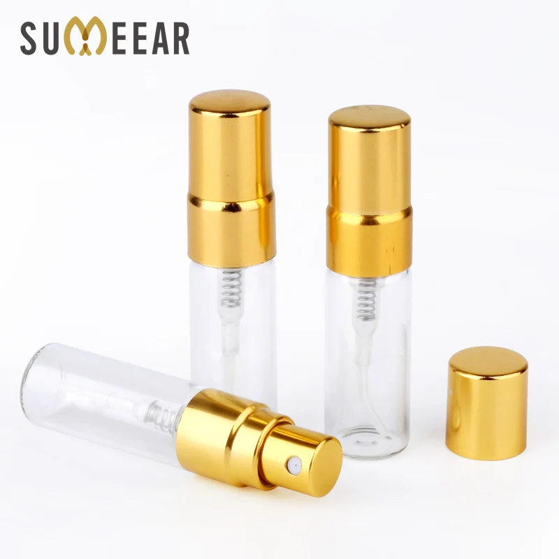 100PC/Lot 3ml Portable Sample Spray Bottle Transparet Glass Perfume Bottle Atomizer with Gold Metal Pump Travel Bottle Container
100PC/Lot 3ml Portable Sample Spray Bottle Transparet Glass Perfume Bottle Atomizer with Gold Metal Pump Travel Bottle Container
