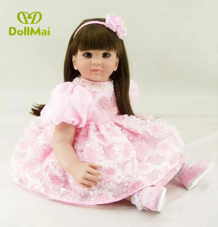 Silicone Reborn Baby Doll Toys 60cm Princess Toddler girl baby alive doll in pink dress Bebes reborn doll gift for child
Silicone Reborn Baby Doll Toys 60cm Princess Toddler girl baby alive doll in pink dress Bebes reborn doll gift for child