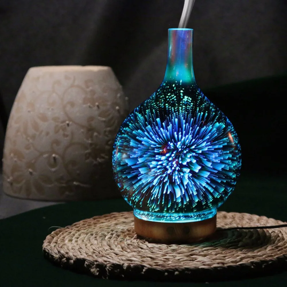 2018 New 1PC 3D Glass Ball Pattern Humidifier Home Aroma Essential Oil Diffuser With Seven Color Night Lights Air Purification | Бытовая
