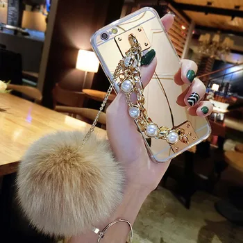 Luxury Phone Cases For Iphone 11 Pro Max XS MAX XR 8 7 6 6S Plus 5S SE Case Pearl Chain Fur Ball Mirror Cover For iPhone XS MAX
Luxury Phone Cases For Iphone 11 Pro Max XS MAX XR 8 7 6 6S Plus 5S SE Case Pearl Chain Fur Ball Mirror Cover For iPhone XS MAX