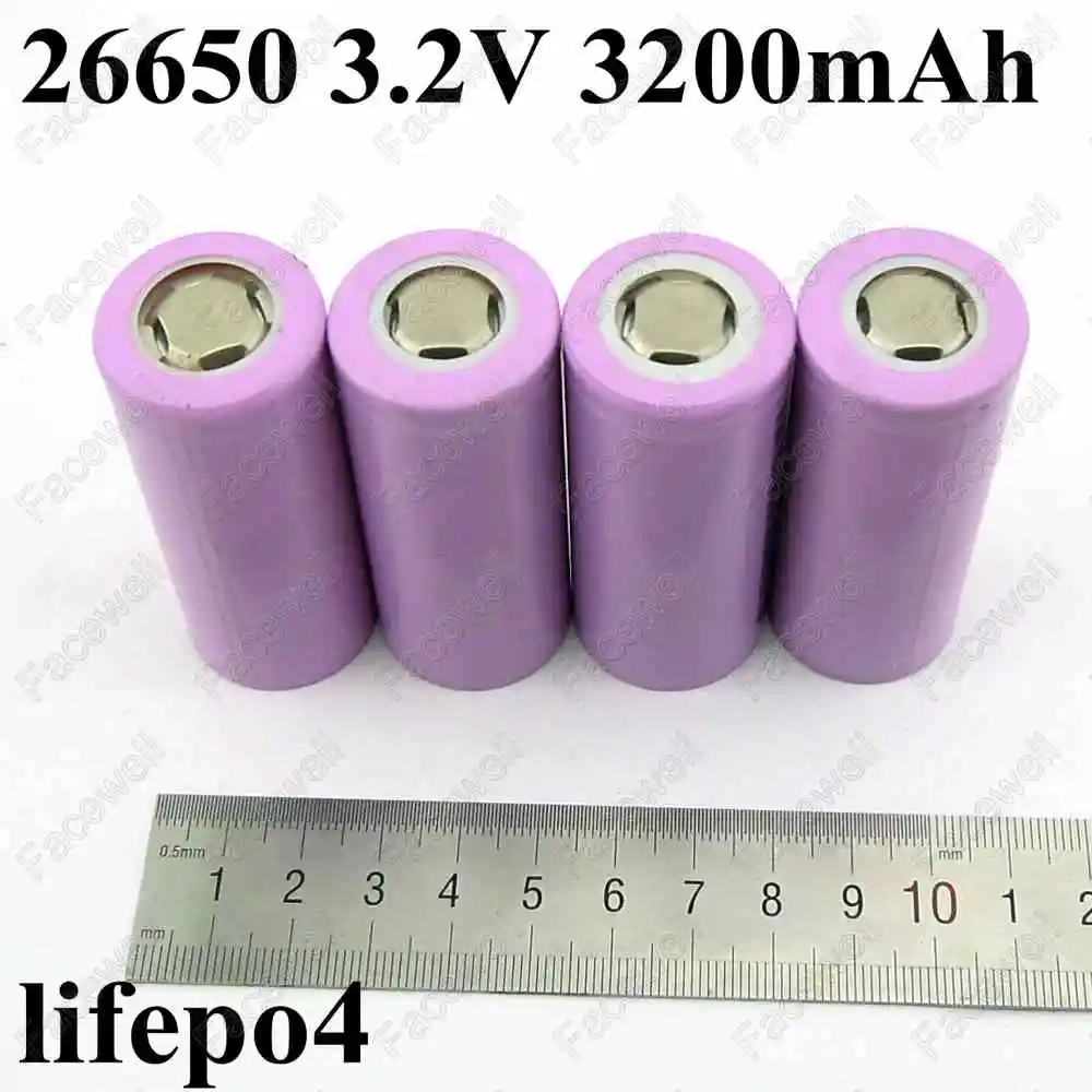 4pcs 26650 LiFePO4 3200mAh battery 3.2V 5C rechargeable batteries lifepo4 cells for e-bike golf car led flashlight Electric toys
4pcs 26650 LiFePO4 3200mAh battery 3.2V 5C rechargeable batteries lifepo4 cells for e-bike golf car led flashlight Electric toys