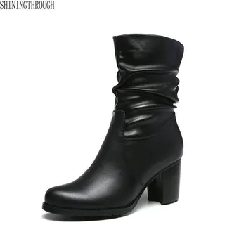 Top Quality Women Genuine Leather Boots Thick high heels Shoes Woman autumn Winter dress Boots Mid-calf High Heels Boots
Top Quality Women Genuine Leather Boots Thick high heels Shoes Woman autumn Winter dress Boots Mid-calf High Heels Boots