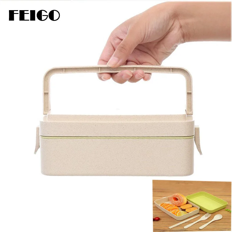 FEIGO 4 layer 800ml Wheat Straw Kids School Lunch Boxes Boxing Oven Chopsticks Fork Spoon Food Set Containers Bento Boxes F813
FEIGO 4 layer 800ml Wheat Straw Kids School Lunch Boxes Boxing Oven Chopsticks Fork Spoon Food Set Containers Bento Boxes F813