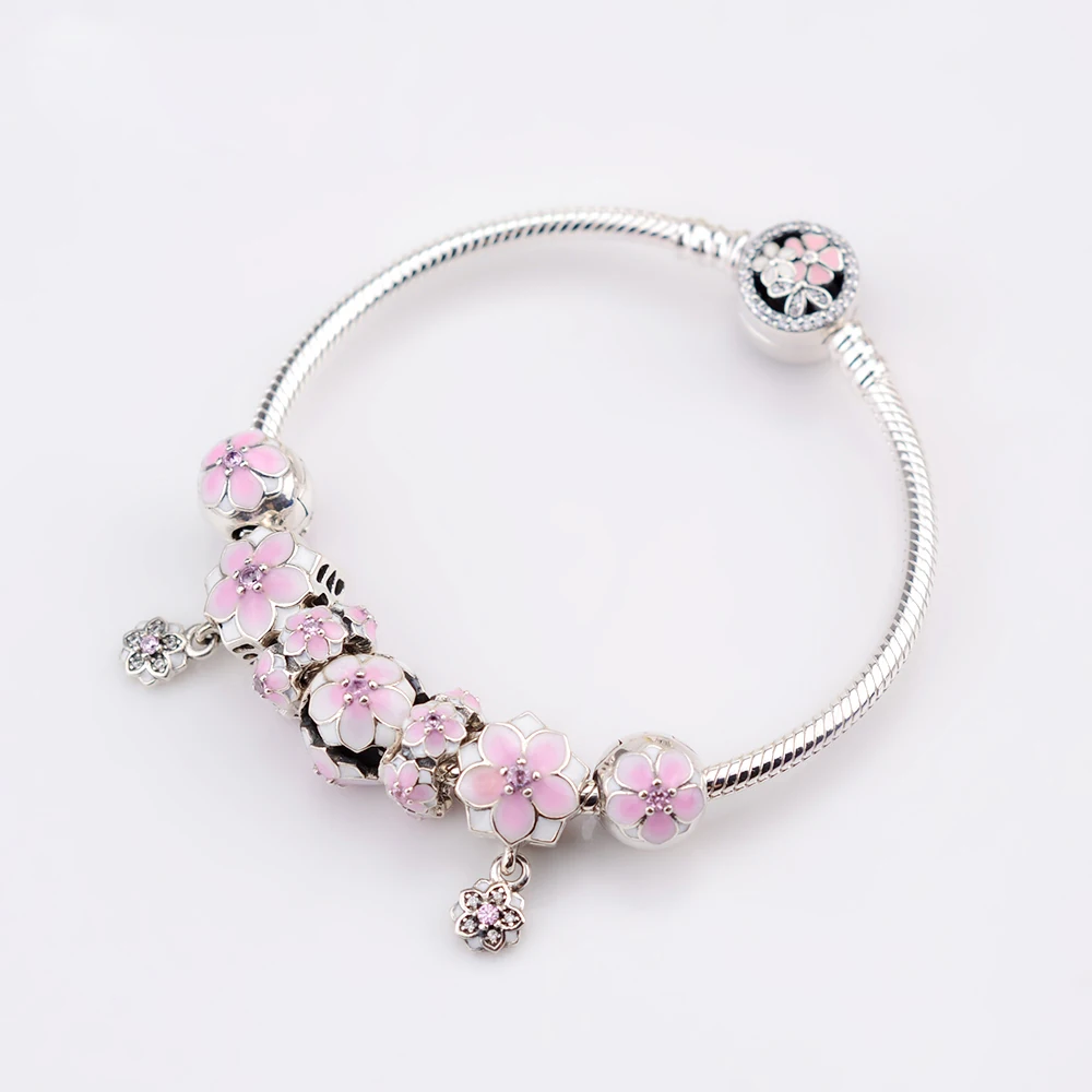 NEW NEW Genuine 100% 925 Sterling Silver Bracelet Set For Europe Women Spring Pink Flowers DIY Gift Original Charm Jewelry
NEW NEW Genuine 100% 925 Sterling Silver Bracelet Set For Europe Women Spring Pink Flowers DIY Gift Original Charm Jewelry