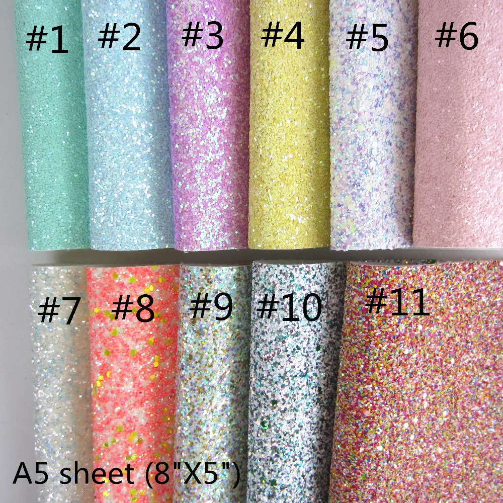 A5 Sheet 8"x5.5"(21x15cm) Chunky Glitter Fabric Leather Faux PU leather fabric for bows Garring craft Sewing DIY 1piece F0454
A5 Sheet 8"x5.5"(21x15cm) Chunky Glitter Fabric Leather Faux PU leather fabric for bows Garring craft Sewing DIY 1piece F0454
