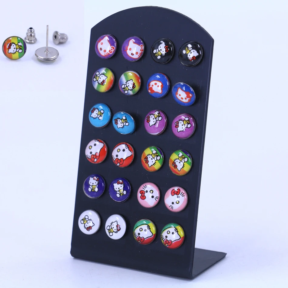 Factory Fashion Jewelry Hello Kitty Pringting Colorful Small Stud Earrings,Cheap Resin Oil Dripping Handmade Craft 12pairs
Factory Fashion Jewelry Hello Kitty Pringting Colorful Small Stud Earrings,Cheap Resin Oil Dripping Handmade Craft 12pairs