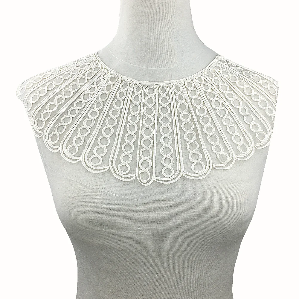 41x20cm Cord Embroidery Patch Neckline Lace Applique Collar Appliques Sew On Patches For Clothing Parches Ropa AC0856
41x20cm Cord Embroidery Patch Neckline Lace Applique Collar Appliques Sew On Patches For Clothing Parches Ropa AC0856