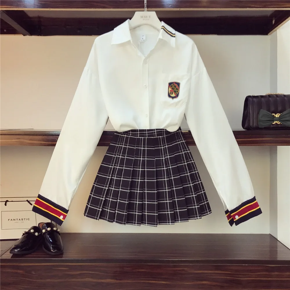 2019 Spring Fashion Women's Sets Long Sleeves Shirt + Plaid Skirt Two Pieces Set Student Suits A815
2019 Spring Fashion Women's Sets Long Sleeves Shirt + Plaid Skirt Two Pieces Set Student Suits A815